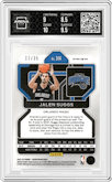 Jalen Suggs from the 2021-22 Panini Prizm  set featuring a Purple Pulsar parallel graded by Arena Club and given an overall grade of 9.