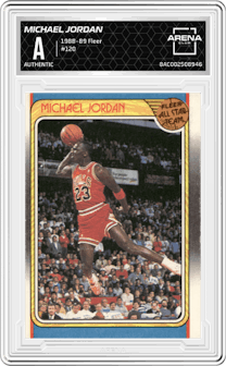 Michael Jordan from the 1988-89 Fleer set graded by Arena Club and given an overall grade of 0.
