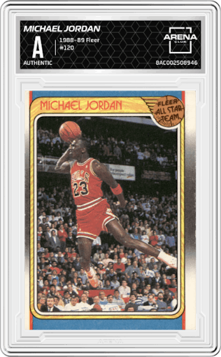 Michael Jordan from the 1988-89 Fleer set graded by Arena Club.