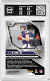 J.J. McCarthy from the 2024 Panini Prizm set featuring a Silver Prizm parallel graded by Arena Club and given an overall grade of 9.5.