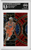Shai Gilgeous-Alexander from the 2023-24 Panini Select  set featuring a Red Disco  parallel graded by Arena Club and given an overall grade of 9.5.