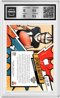 Spencer Rattler from the 2024 Panini Absolute set graded by Arena Club and given an overall grade of 10.