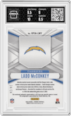 Ladd McConkey from the 2024 Panini Phoenix set featuring a ColorBurst parallel graded by Arena Club and given an overall grade of 9.