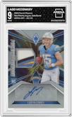 Ladd McConkey from the 2024 Panini Phoenix set featuring a ColorBurst parallel graded by Arena Club and given an overall grade of 9.