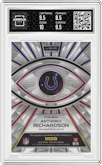 Anthony Richardson from the 2023 Panini Spectra set featuring a Spectris parallel graded by Arena Club and given an overall grade of 9.