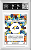 Blake Corum from the 2024 Panini Mosaic set graded by Arena Club and given an overall grade of 9.5.