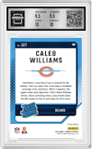 Caleb Williams from the 2024 Donruss set featuring a Red Pandora parallel graded by Arena Club and given an overall grade of 10.