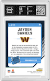 Jayden Daniels from the 2024 Donruss Optic set featuring a Holo parallel graded by Arena Club and given an overall grade of 9.