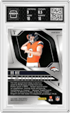 Bo Nix from the 2024 Panini Prizm set featuring a No Huddle parallel graded by Arena Club and given an overall grade of 9.