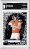 Bo Nix from the 2024 Panini Prizm set featuring a No Huddle parallel graded by Arena Club and given an overall grade of 9.