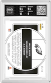 Jalen Hurts/Saquon Barkley/A.J. Brown from the 2024 Panini Obsidian set featuring a Silver parallel graded by Arena Club and given an overall grade of 9.5.