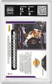LeBron James from the 2020-21 Panini Prizm set featuring a Green Prizm parallel graded by Arena Club and given an overall grade of 9.5.