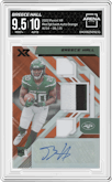 Breece Hall from the 2022 Panini XR set featuring a Orange parallel graded by Arena Club and given an overall grade of 9.5.