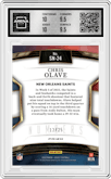 Chris Olave from the 2022 Panini Select set featuring a Tie-Dye parallel graded by Arena Club and given an overall grade of 10.