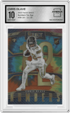 Chris Olave from the 2022 Panini Select set featuring a Tie-Dye parallel graded by Arena Club and given an overall grade of 10.