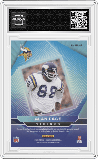 Alan Page from the 2023 Panini Illusions set featuring a Gold parallel graded by Arena Club.