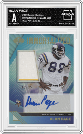 Alan Page from the 2023 Panini Illusions set featuring a Gold parallel graded by Arena Club.