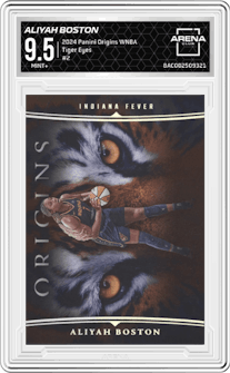 Aliyah Boston from the 2024 Panini Origins WNBA set graded by Arena Club and given an overall grade of 9.5.