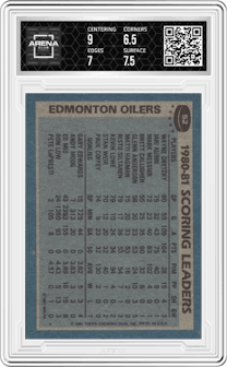 Wayne Gretzky from the 1981-82 Topps set graded by Arena Club and given an overall grade of 7.