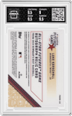 Luke Keaschall from the 2024 Bowman's Best set featuring a Gold Refractor parallel graded by Arena Club and given an overall grade of 9.5.