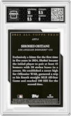 Shohei Ohtani from the 2025 Topps set featuring a Blue Foil parallel graded by Arena Club and given an overall grade of 9.5.