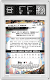 Adley Rutschman from the 2024 Topps Finest set featuring a Red Lava Refractor parallel graded by Arena Club and given an overall grade of 9.5.