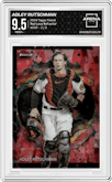 Adley Rutschman from the 2024 Topps Finest set featuring a Red Lava Refractor parallel graded by Arena Club and given an overall grade of 9.5.