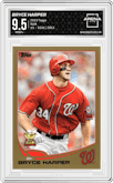 Bryce Harper from the 2013 Topps set featuring a Gold parallel graded by Arena Club and given an overall grade of 9.5.