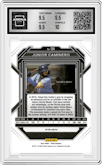 Junior Caminero from the 2023 Panini Prizm set featuring a White Sparkle parallel graded by Arena Club and given an overall grade of 10.