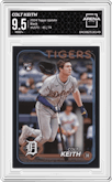 Colt Keith from the 2024 Topps Update set featuring a Black parallel graded by Arena Club and given an overall grade of 9.5.
