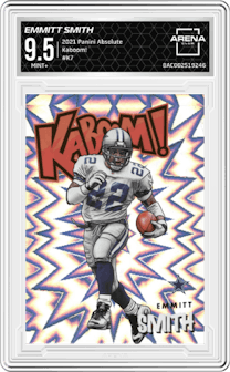 Emmitt Smith from the 2021 Panini Absolute set graded by Arena Club and given an overall grade of 9.5.