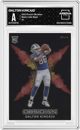 Dalton Kincaid from the 2023 Panini Obsidian set graded by Arena Club.
