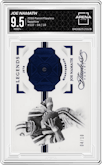 Joe Namath from the 2016 Panini Flawless set featuring a Sapphire parallel graded by Arena Club and given an overall grade of 9.5.