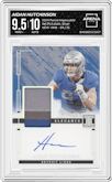 Aidan Hutchinson from the 2024 Panini Impeccable set featuring a Silver parallel graded by Arena Club and given an overall grade of 9.5.