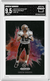 Drew Brees from the 2024 Panini Prizm Draft Picks set graded by Arena Club and given an overall grade of 9.5.