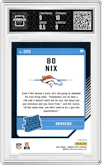 Bo Nix from the 2024 Donruss Optic set featuring a Stars parallel graded by Arena Club and given an overall grade of 9.5.