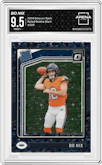 Bo Nix from the 2024 Donruss Optic set featuring a Stars parallel graded by Arena Club and given an overall grade of 9.5.