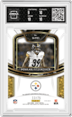 Minkah Fitzpatrick from the 2020 Panini Select set featuring a Blue Prizm parallel graded by Arena Club and given an overall grade of 9.5.