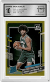 Andre Jackson Jr. from the 2023-24 Donruss Optic set featuring a Gold parallel graded by Arena Club and given an overall grade of 10.