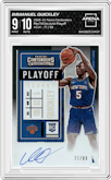Immanuel Quickley from the 2020-21 Panini Contenders set featuring a Playoff Ticket parallel graded by Arena Club and given an overall grade of 9.