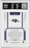 Zay Flowers from the 2023 Panini National Treasures set featuring a Holo SIlver parallel graded by Arena Club and given an overall grade of 9.