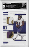 Zay Flowers from the 2023 Panini National Treasures set featuring a Holo SIlver parallel graded by Arena Club and given an overall grade of 9.