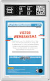 Victor Wembanyama from the 2023-24 Donruss Optic set featuring a Holo parallel graded by Arena Club and given an overall grade of 9.5.