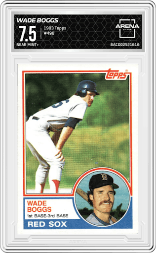 Wade Boggs from the 1983 Topps set graded by Arena Club and given an overall grade of 7.5.