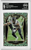 J.J. Watt from the 2020 Panini Select set featuring a Green/Black Snakeskin parallel graded by Arena Club and given an overall grade of 9.