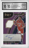 Trey Murphy III from the 2021-22 Panini Select set featuring a Purple Prizm parallel graded by Arena Club and given an overall grade of 10.