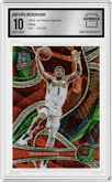 Devin Booker from the 2021-22 Panini Spectra set featuring a Meta parallel graded by Arena Club and given an overall grade of 10.