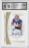 Thurman Thomas from the 2022 Panini Flawless set graded by Arena Club and given an overall grade of 10.