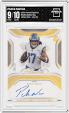 Puka Nacua from the 2023 Panini Flawless set graded by Arena Club and given an overall grade of 9.