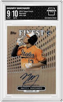 Manny Machado from the 2013 Topps Finest set and given an overall grade of 9.